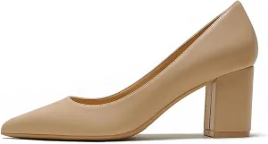 JOY IN LOVE Pumps for Women Chunky Heels Comfortable Middle Block Heel Work Dress Pumps