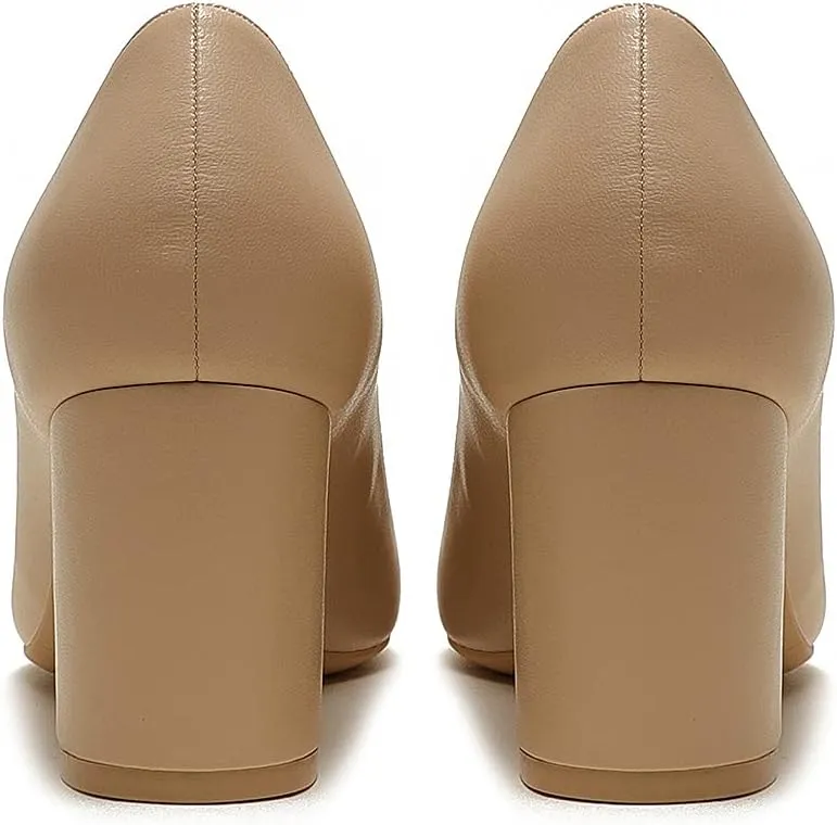 JOY IN LOVE Pumps for Women Chunky Heels Comfortable Middle Block Heel Work Dress Pumps