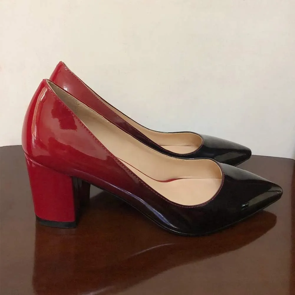 JOY IN LOVE Pumps for Women Chunky Heels Comfortable Middle Block Heel Work Dress Pumps