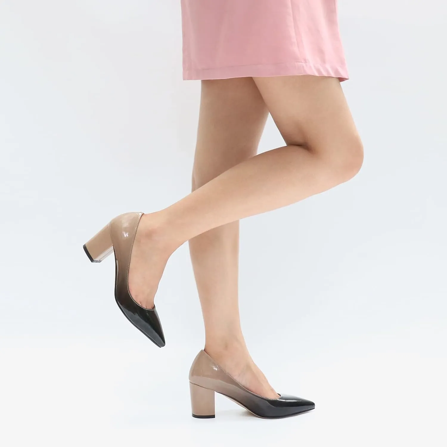 JOY IN LOVE Pumps for Women Chunky Heels Comfortable Middle Block Heel Work Dress Pumps