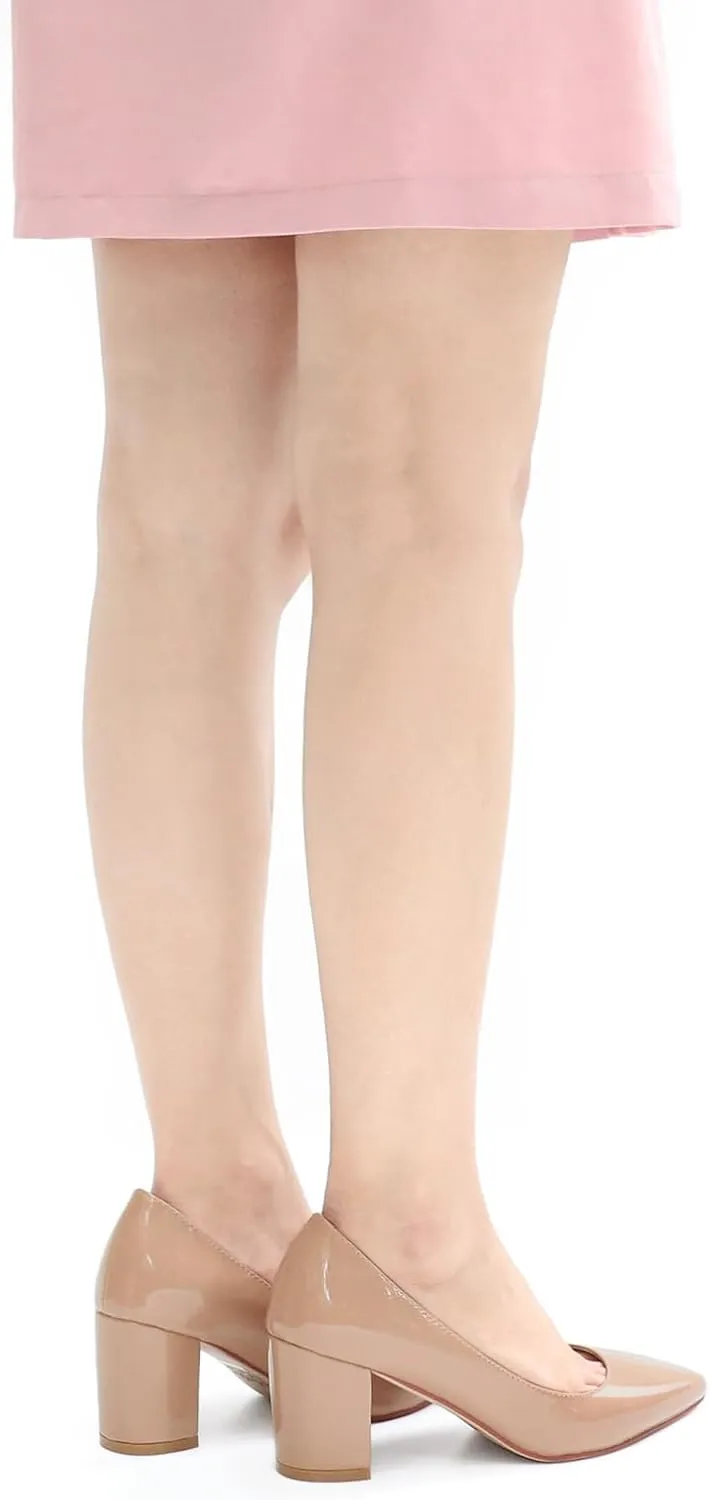 JOY IN LOVE Pumps for Women Chunky Heels Comfortable Middle Block Heel Work Dress Pumps