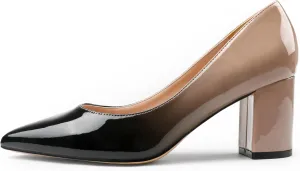 JOY IN LOVE Pumps for Women Chunky Heels Comfortable Middle Block Heel Work Dress Pumps