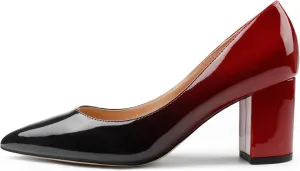 JOY IN LOVE Pumps for Women Chunky Heels Comfortable Middle Block Heel Work Dress Pumps