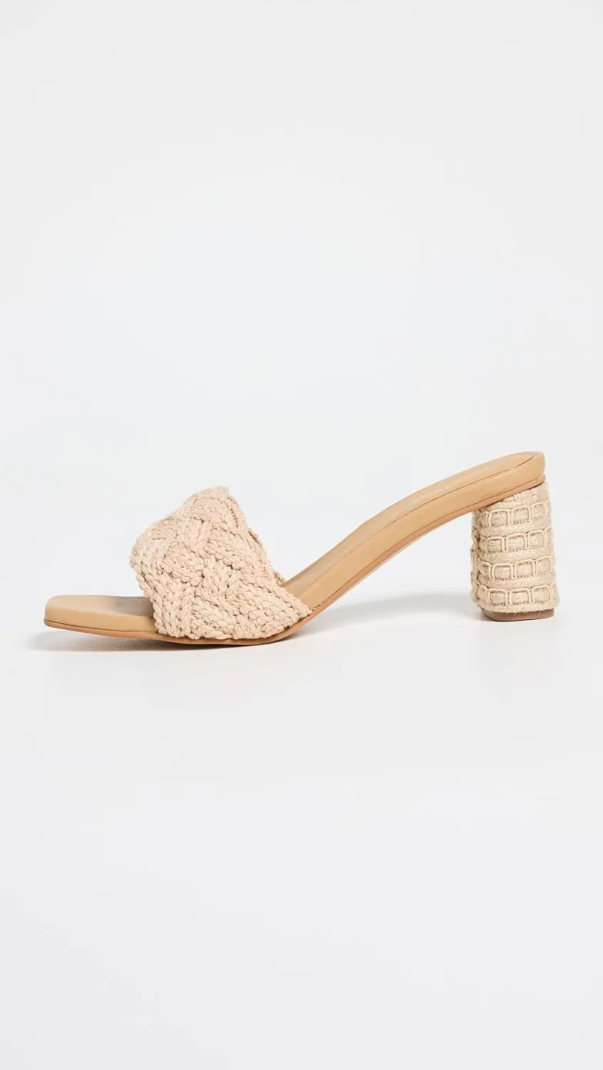 KAANAS Women's Calliope Chunky Braided Jute-Wrapped Heels