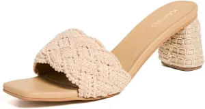 KAANAS Women's Calliope Chunky Braided Jute-Wrapped Heels