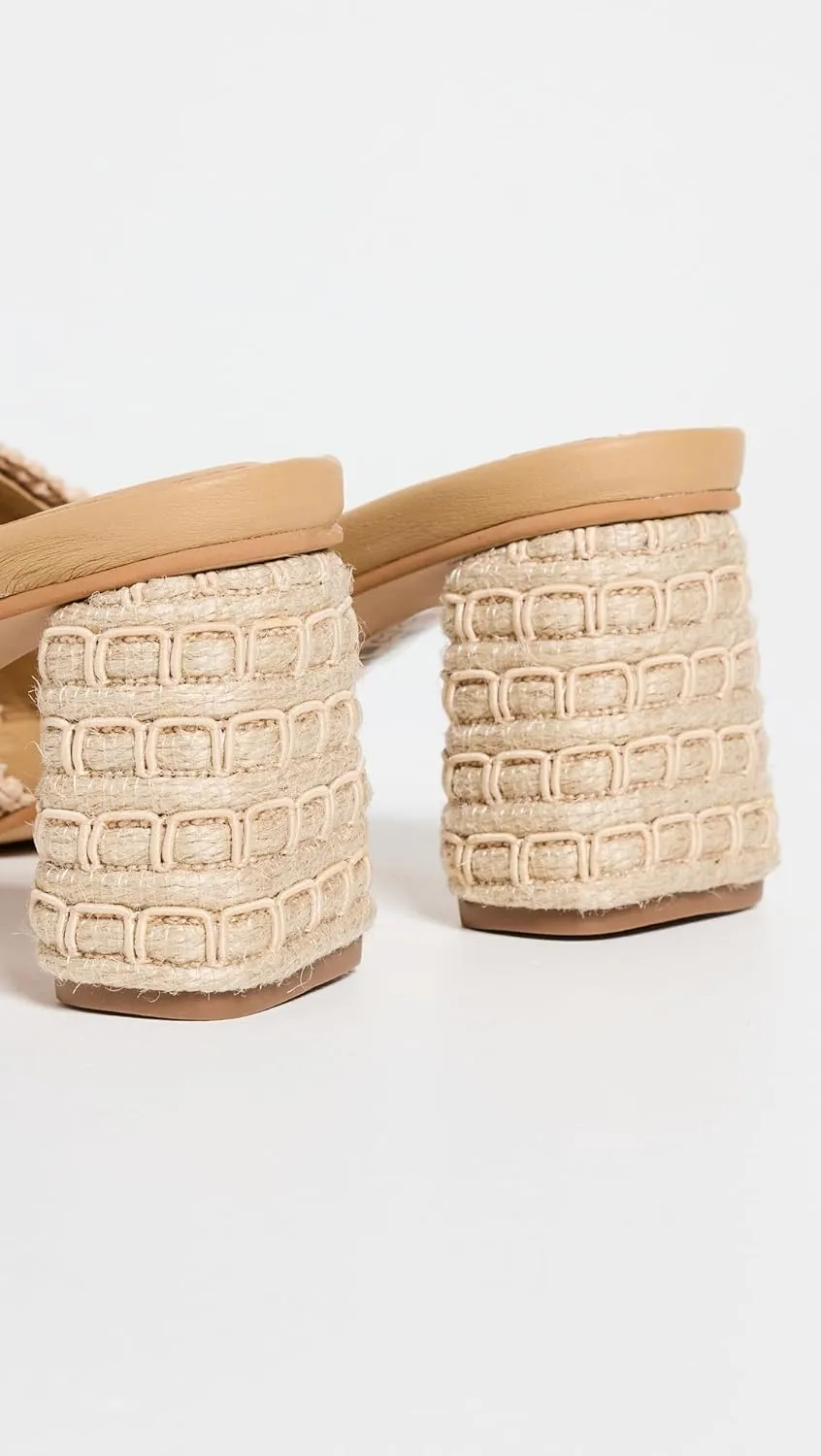 KAANAS Women's Calliope Chunky Braided Jute-Wrapped Heels
