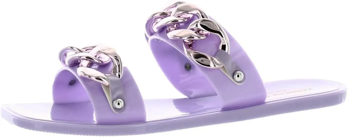 Kenneth Cole New York Women's Naveen Chain Jelly Flatform Slide Sandal Flat