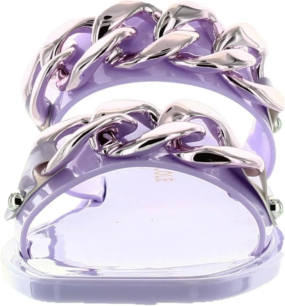 Kenneth Cole New York Women's Naveen Chain Jelly Flatform Slide Sandal Flat
