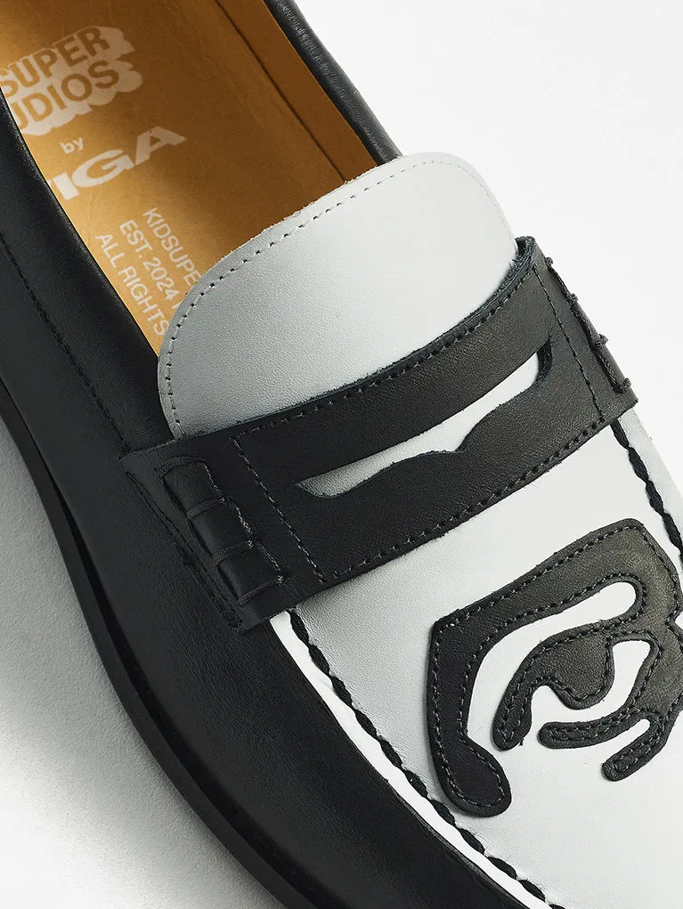 KidSuper Patchwork Penny Loafer Black and White by VIGA