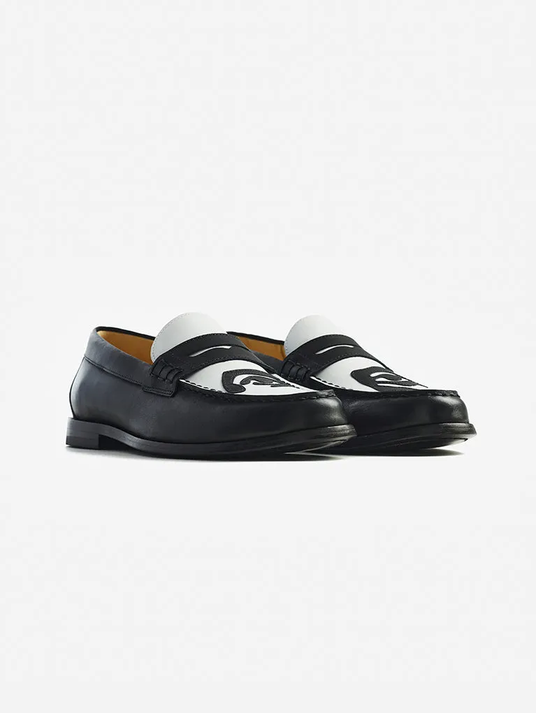 KidSuper Patchwork Penny Loafer Black and White by VIGA