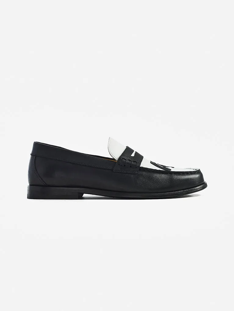 KidSuper Patchwork Penny Loafer Black and White by VIGA