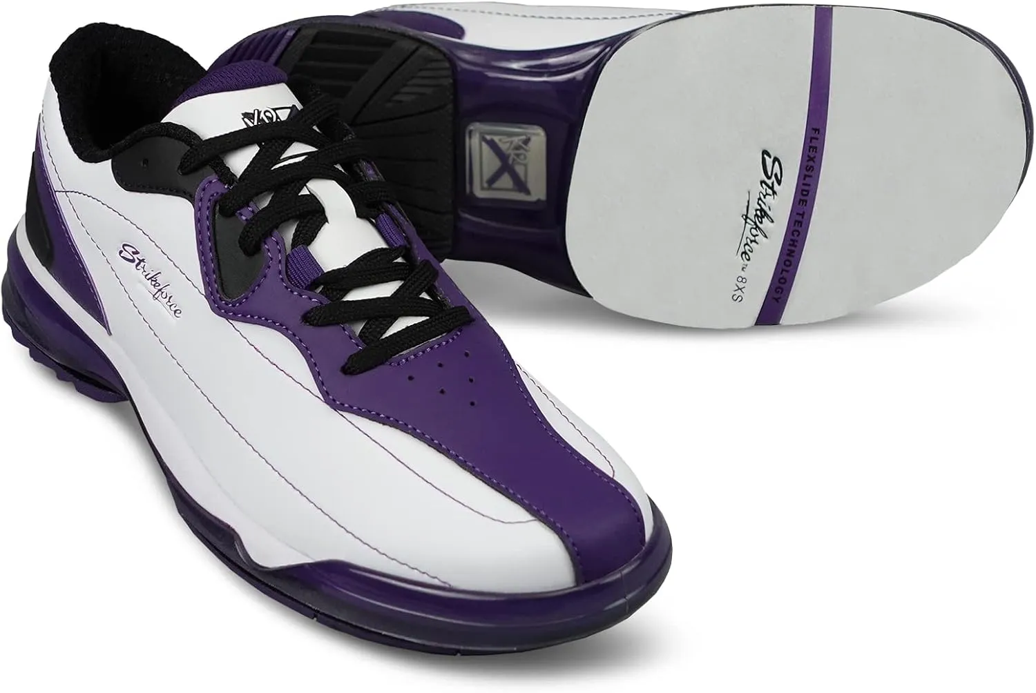 KR Strikeforce Dream White/Purple Performance Women's Bowling Shoe Left Hand with Interchangeable Soles and Heels