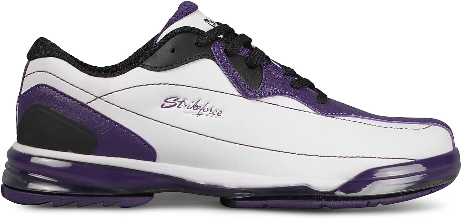 KR Strikeforce Dream White/Purple Performance Women's Bowling Shoe Left Hand with Interchangeable Soles and Heels