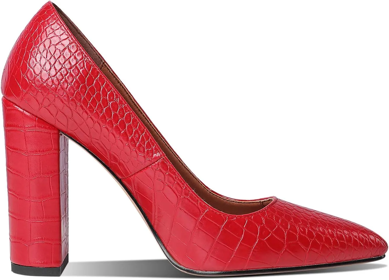 LEHOOR Women Chunky High Heel Pumps Pointed Toe Animal Print Suede Closed Toe Sandals 4 Inch Block Heel Slip On Dress Pumps Shoes Sexy Chic Office Ladies Evening Party 4-11 M US
