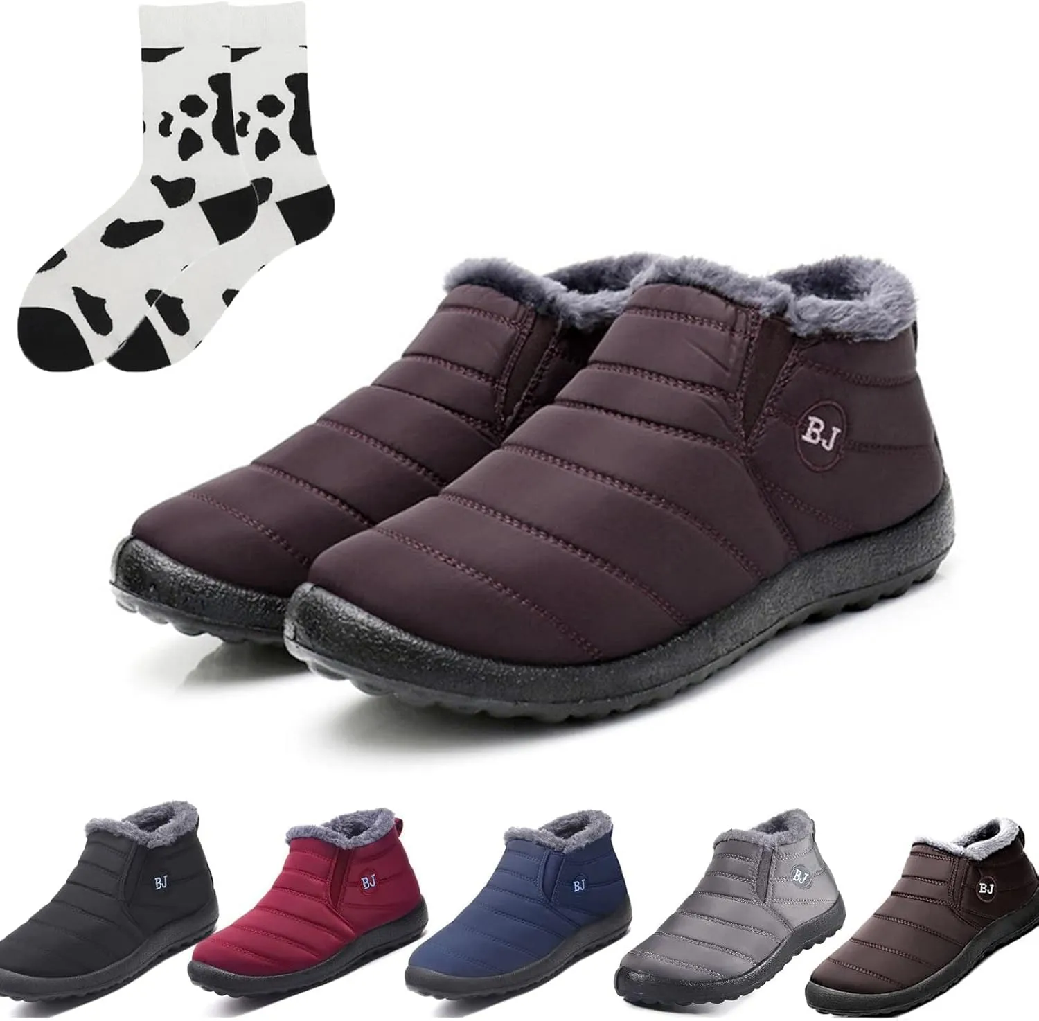 LELEBEAR Boojoy Winter Boots,Infinitely Snow Boots,Winter Snow Boots for Women Men Anti-Skid House Shoes Ankle Boots