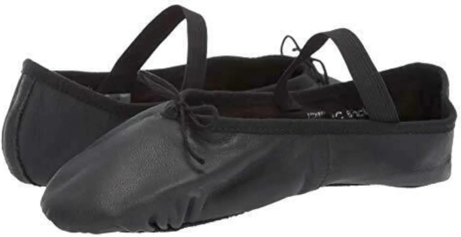 Leo Girls Ballet Russe Dance Shoe, Black, 9 Toddler