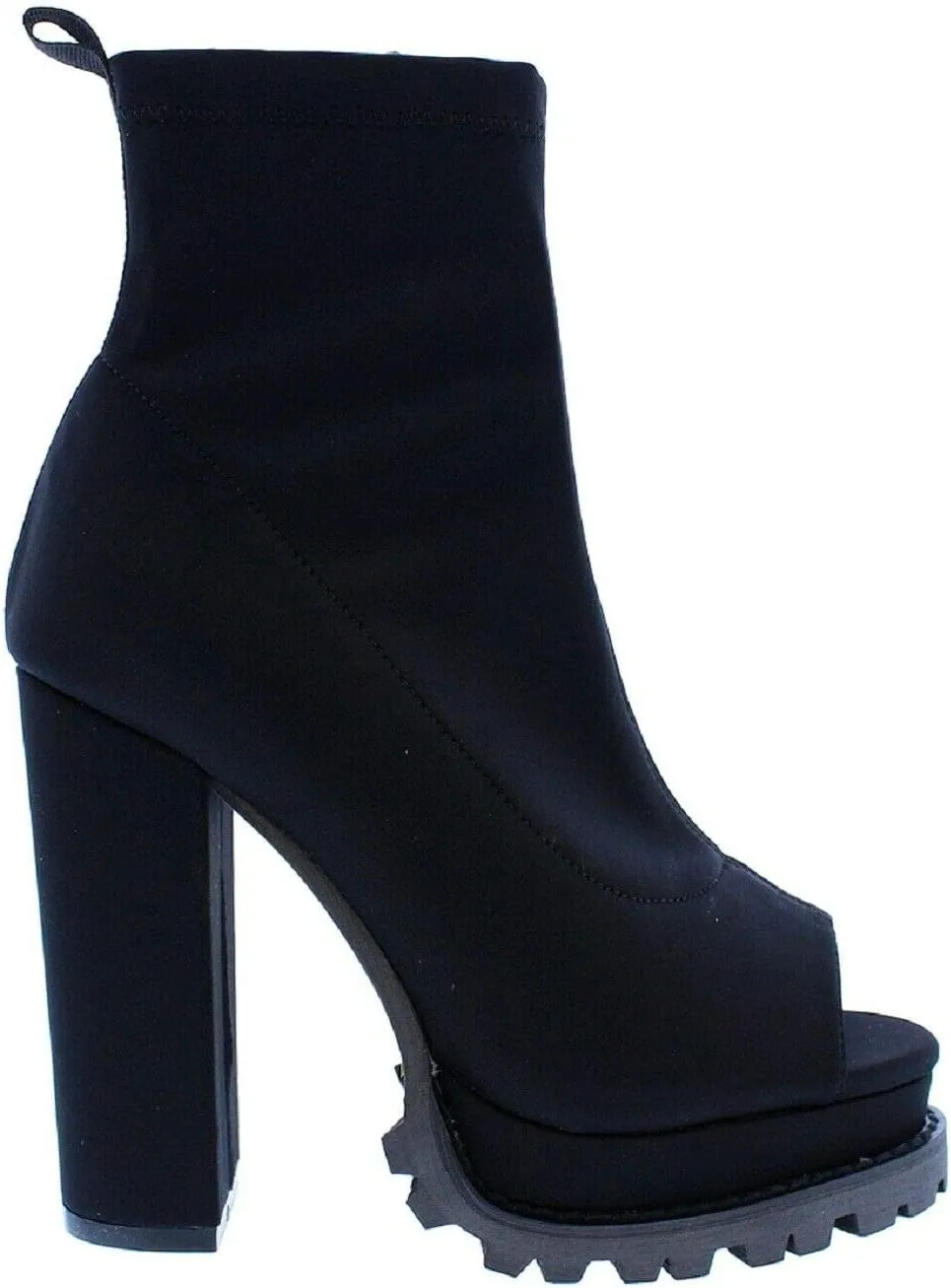 Liliana Women Fashionable Peep Open Toe Cutout Chunky Heel Bootie