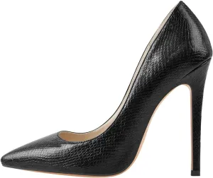 LISHAN Women's Sexy Pointed Toe Stiletto Pumps,Slip On Patent Leather High Heels,Wedding Dress Formal Shoes