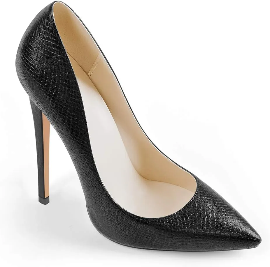LISHAN Women's Sexy Pointed Toe Stiletto Pumps,Slip On Patent Leather High Heels,Wedding Dress Formal Shoes