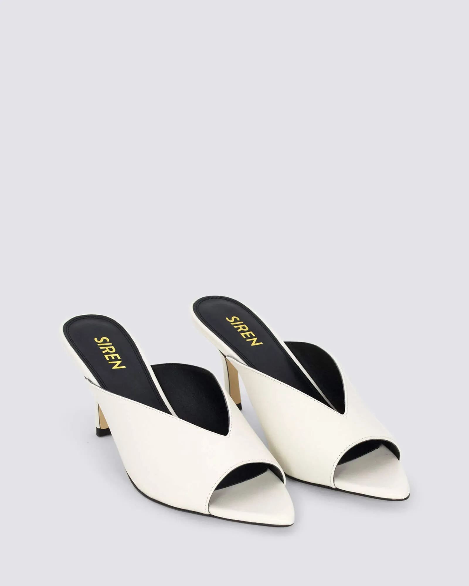 MABEL MULES CHALK WHITE LEATHER