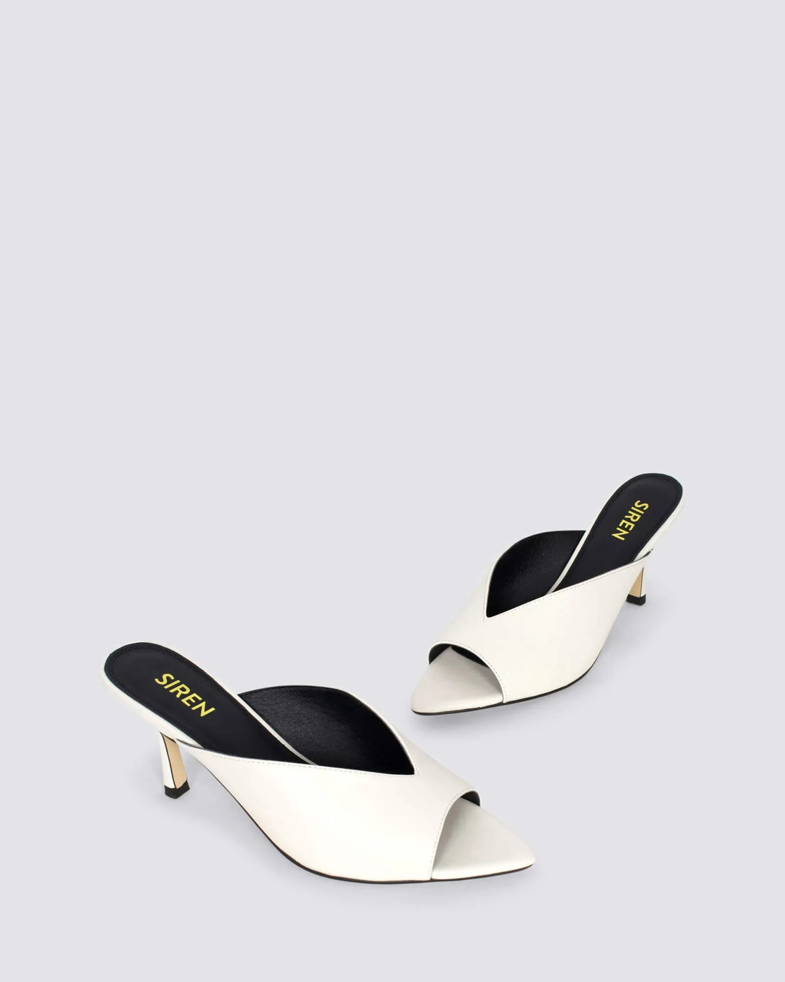 MABEL MULES CHALK WHITE LEATHER