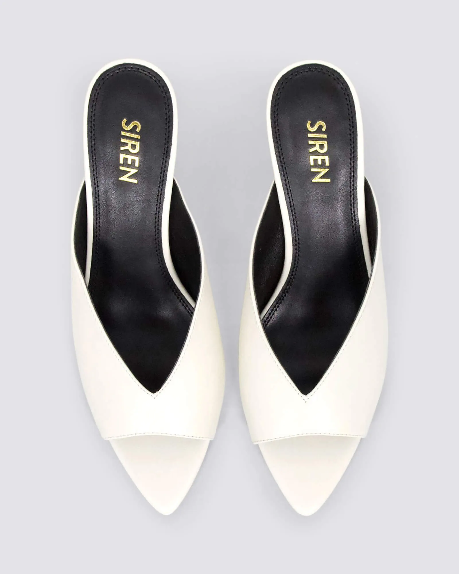MABEL MULES CHALK WHITE LEATHER