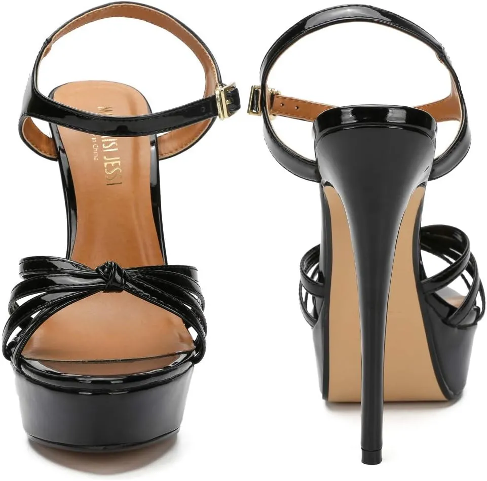 MAIERNISI JESSI Unisex Men's Women's Flatform Stiletto High Heel Strapy Slingback Sandals