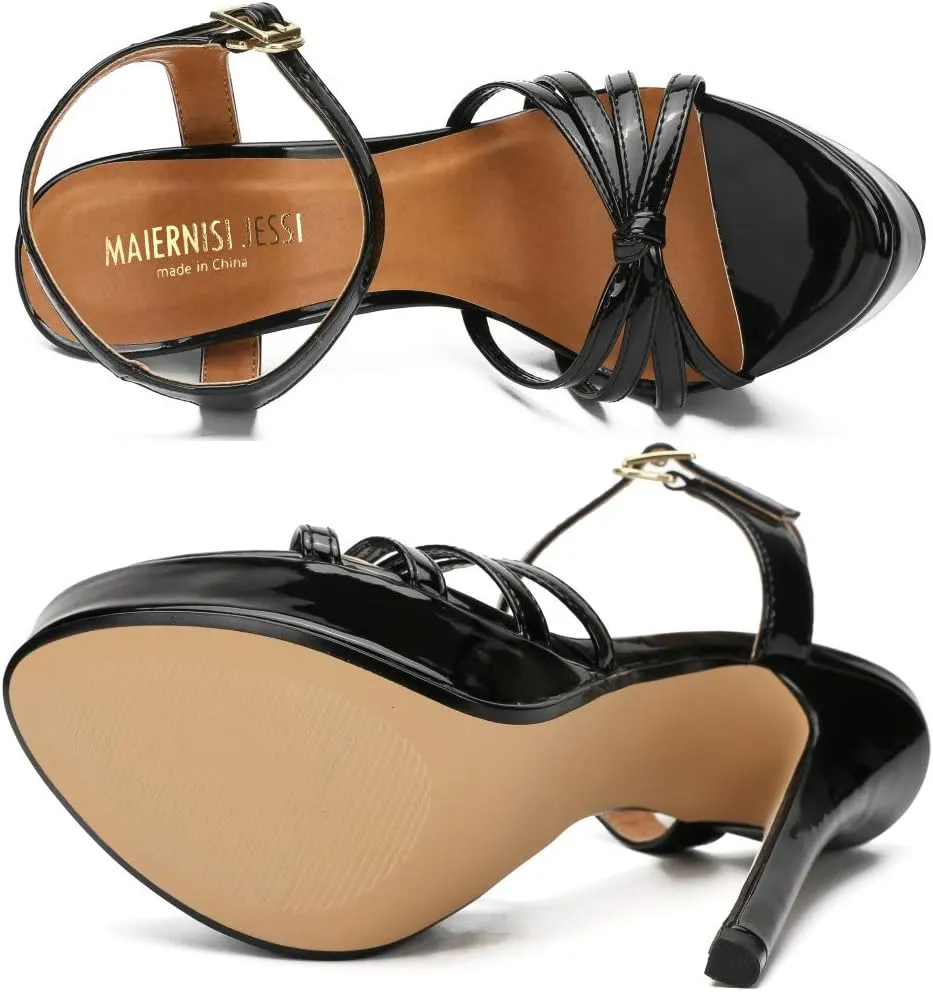 MAIERNISI JESSI Unisex Men's Women's Flatform Stiletto High Heel Strapy Slingback Sandals