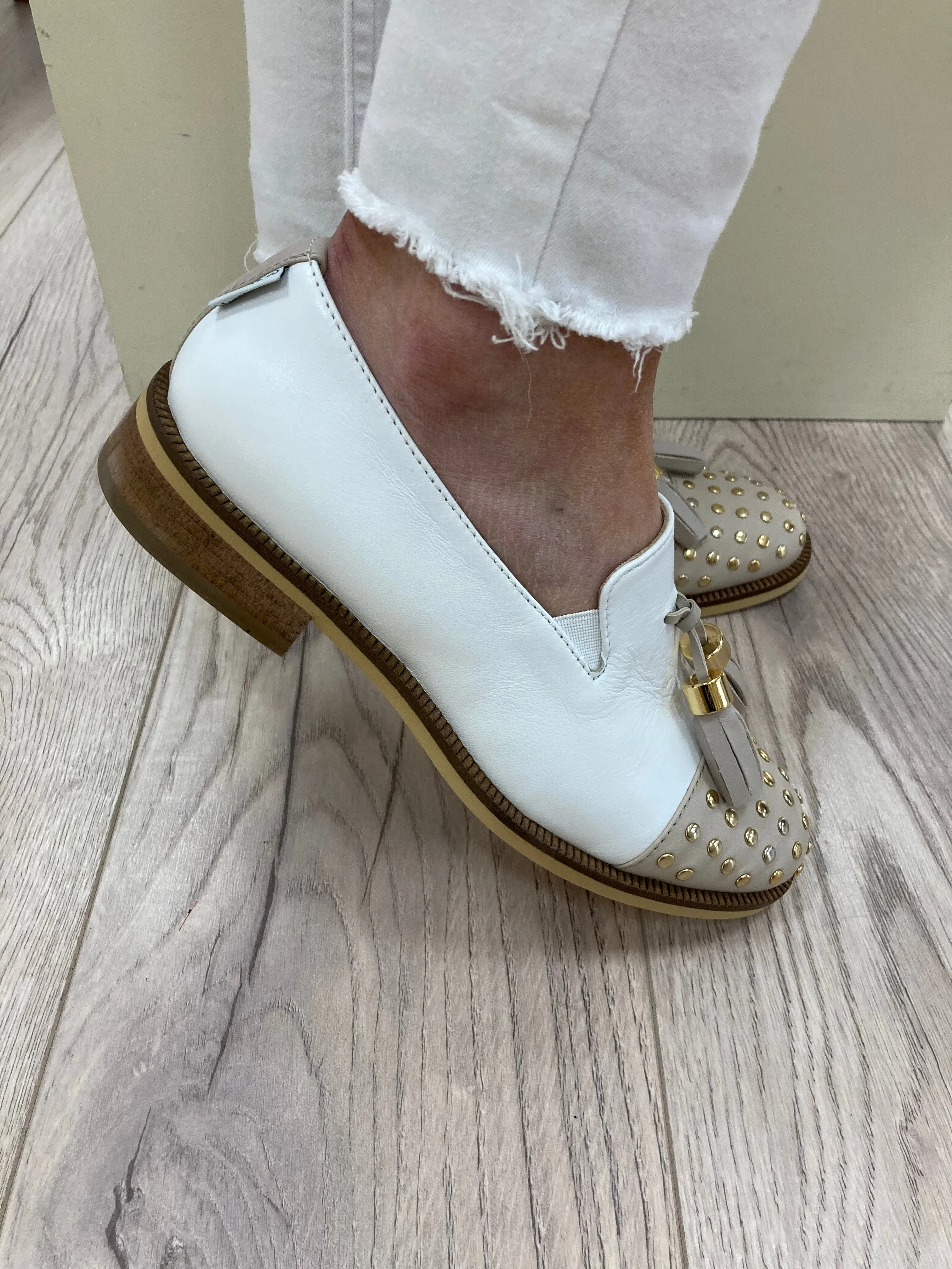 MARCO MOREO - B1180 CO2 LOAFER - TAUPE/WHITE