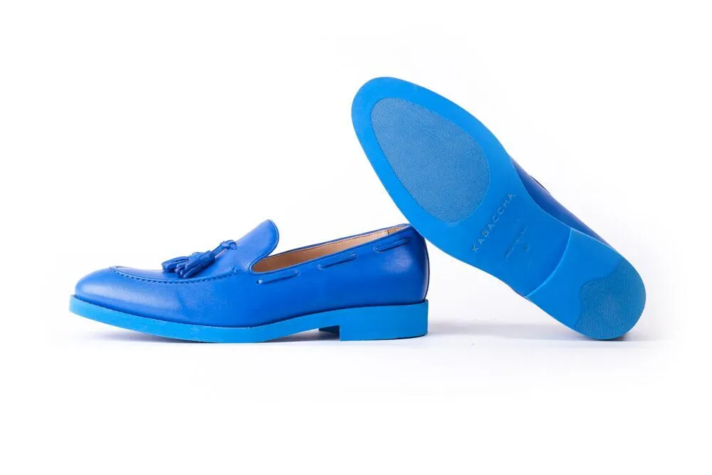Men's Blue Tassel Loafer with Blue Azul Sole (EX-156)