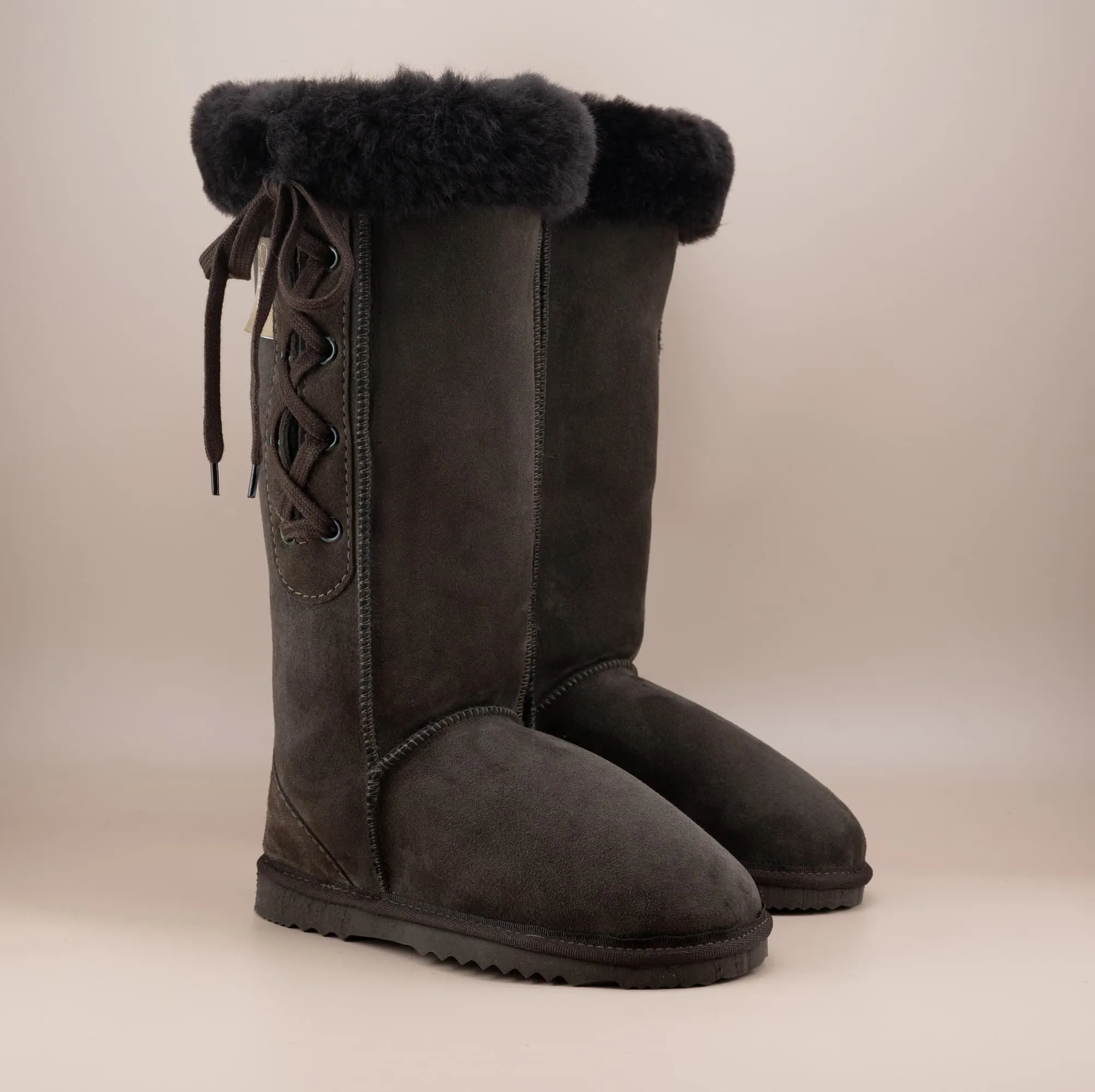 Men's Long Lace-Up Suede Ugg Boot