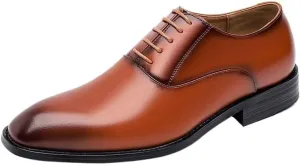 Men's Monk Strap Formal Brown Leather Shoes Handmade Wedding Business Dress Shoes Men Luxury Pointed Toe Dress Shoes Classic Lace-up Moccasins