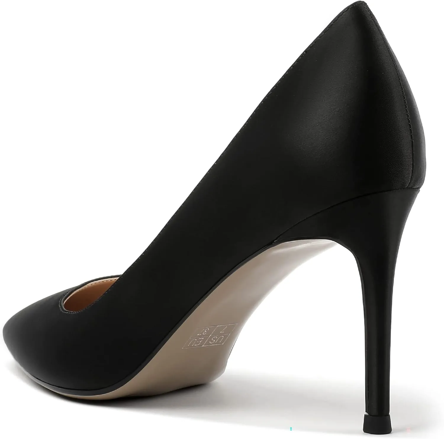 MERRORI Women's Solid Pointed Toe Slip On Satin Dress Evening Stiletto High Heel Pumps Shoes 3.3 Inch