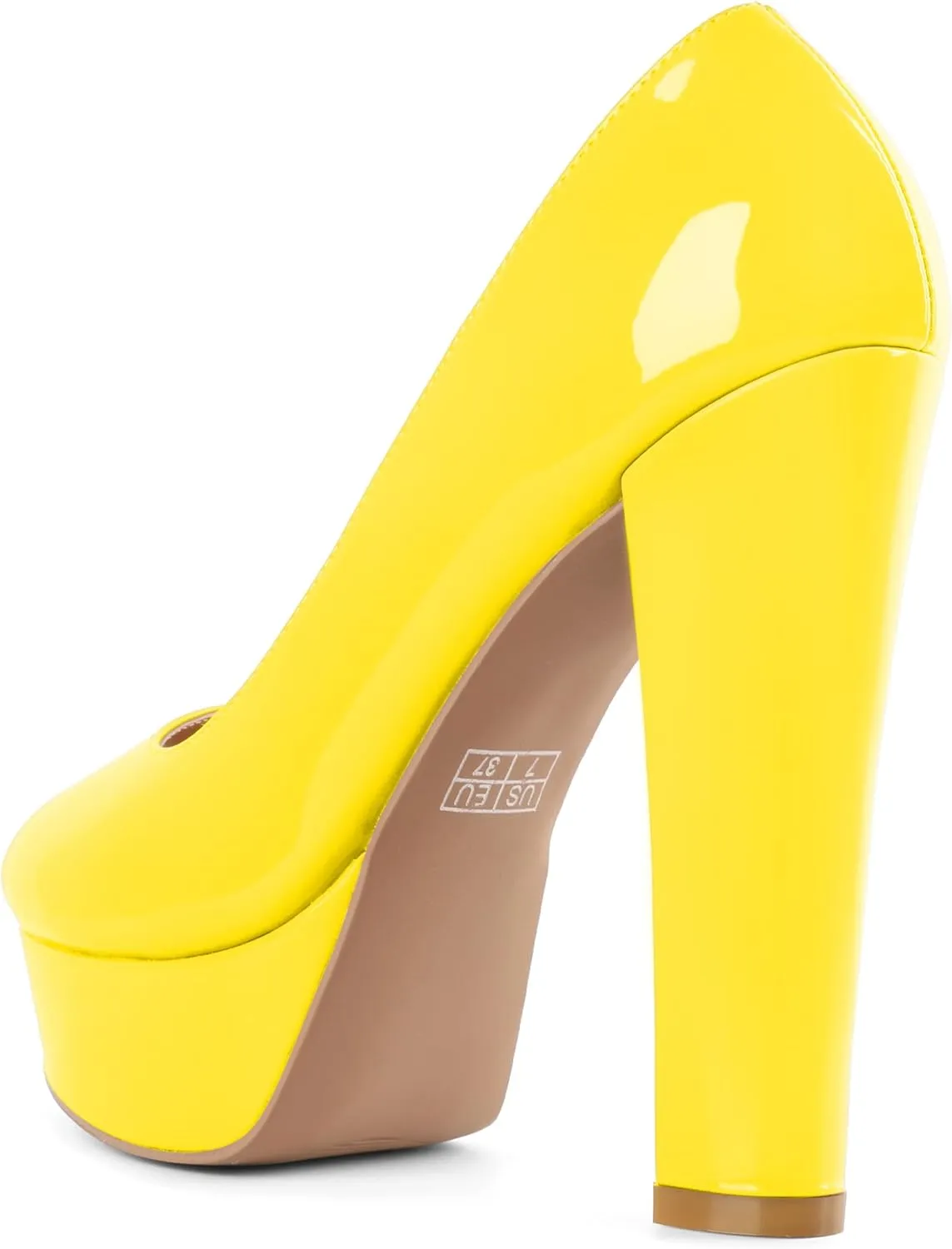 Mettesally Women's Peep Toe Platform Pumps Chunky Heel Slip On Weding Party Evening Dress Shoes