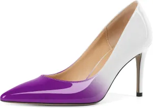 Mettesally Women's Pointed Toe High Heels Gradient Pumps Stiletto Heels Usual Wedding Party Dress Shoes