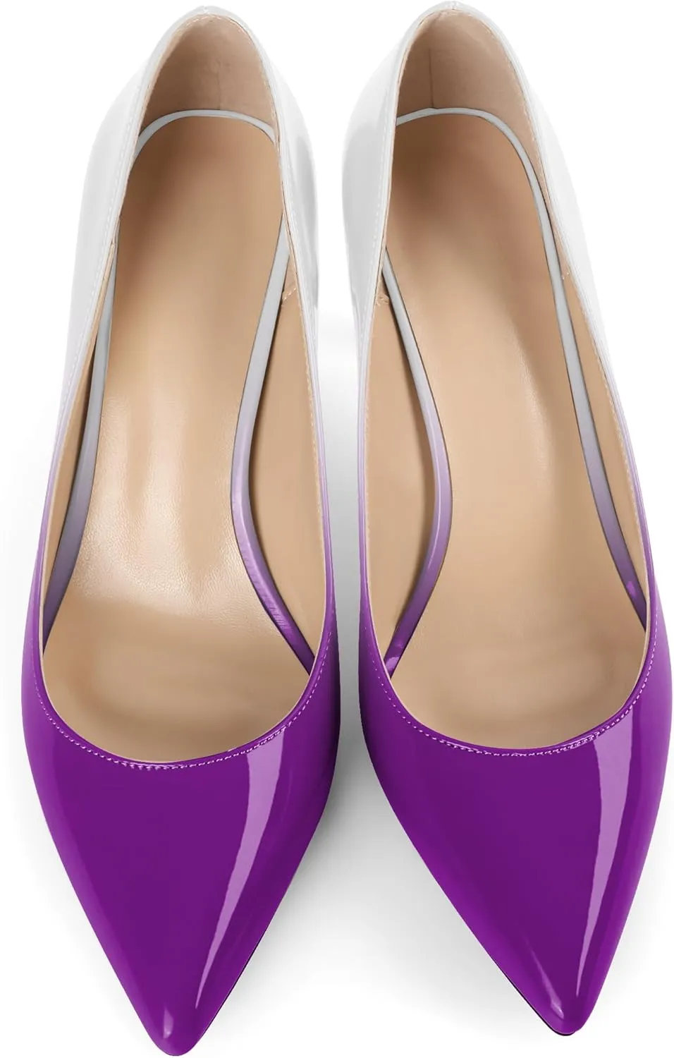 Mettesally Women's Pointed Toe High Heels Gradient Pumps Stiletto Heels Usual Wedding Party Dress Shoes