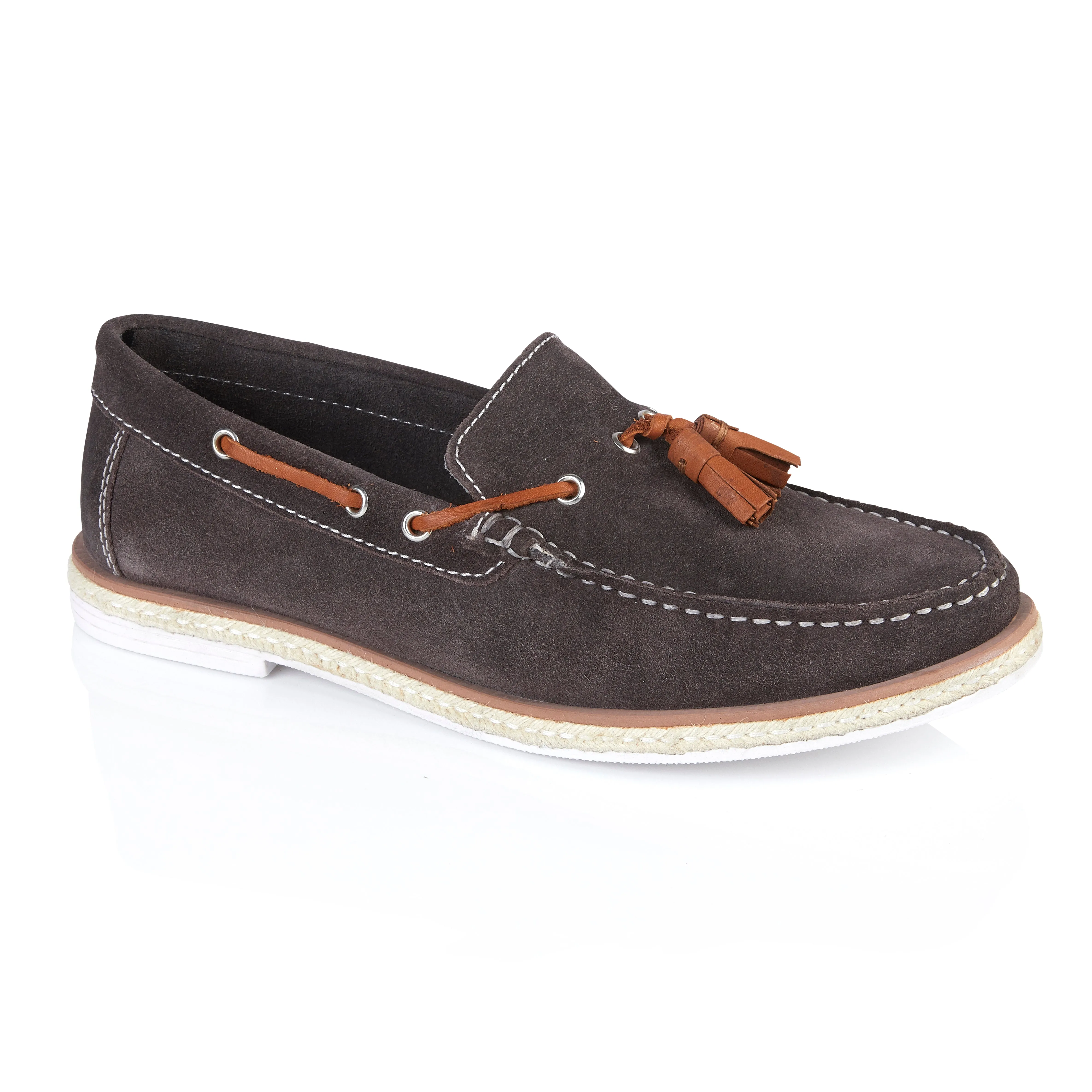 Milford Suede Leather Tassel Loafers - Grey