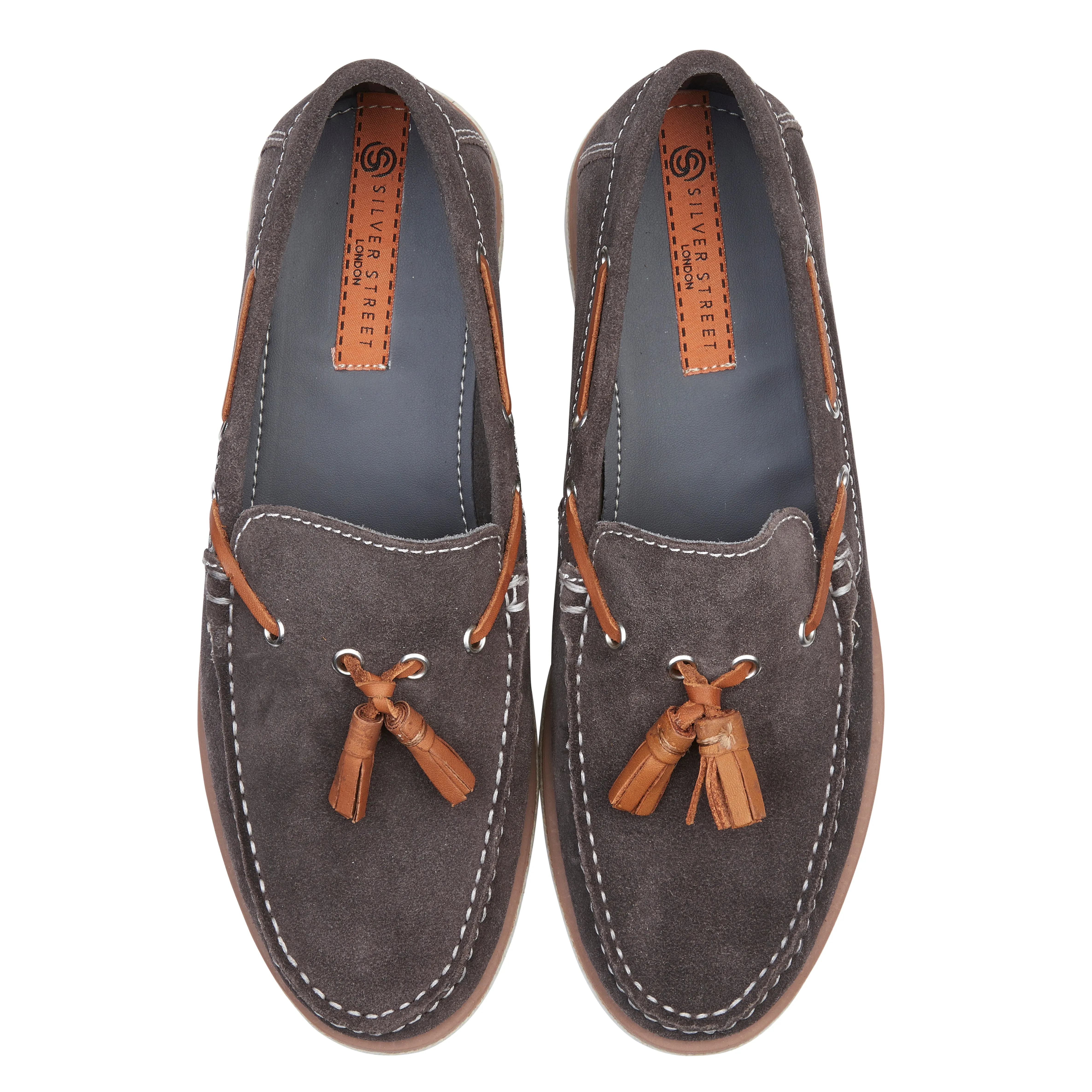 Milford Suede Leather Tassel Loafers - Grey