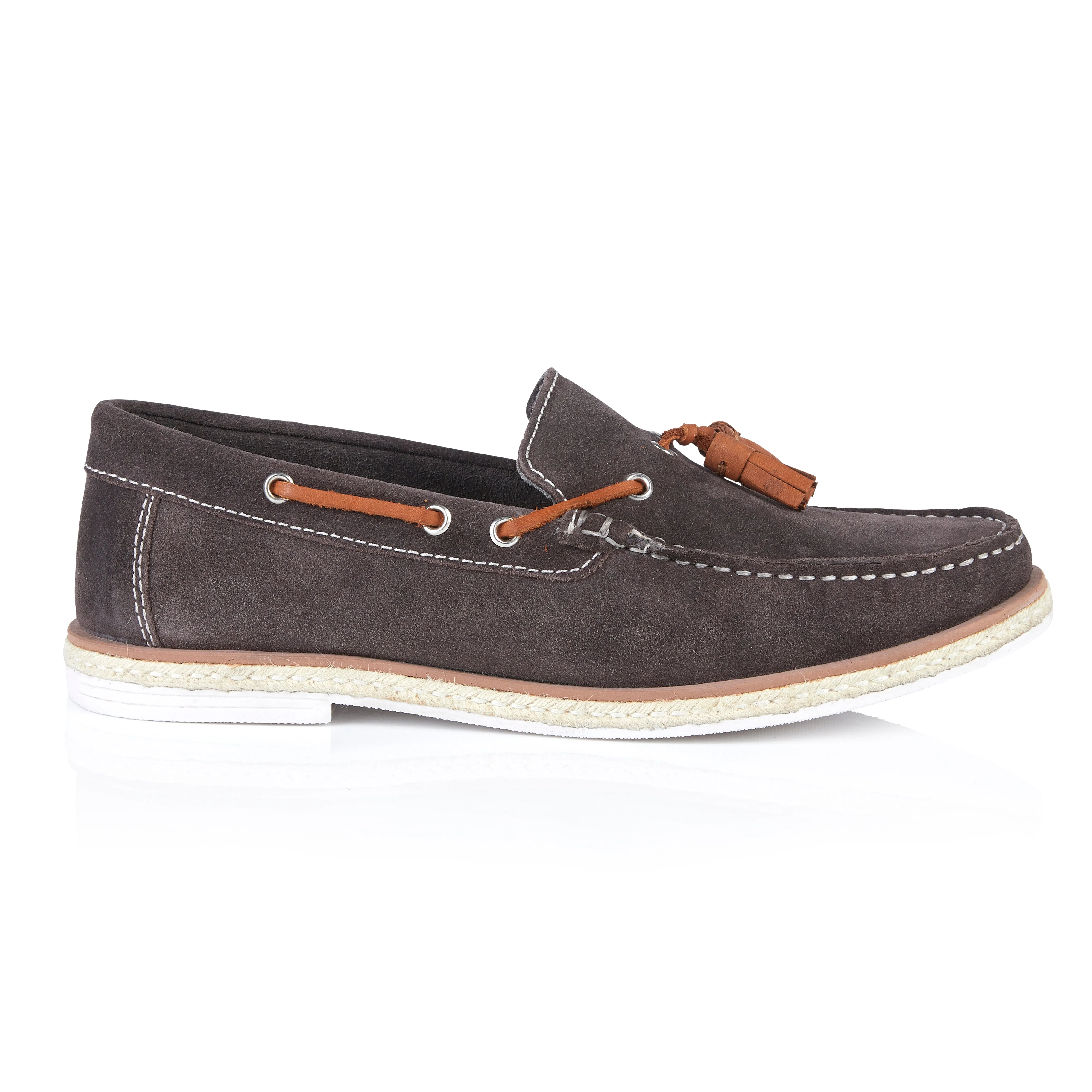 Milford Suede Leather Tassel Loafers - Grey