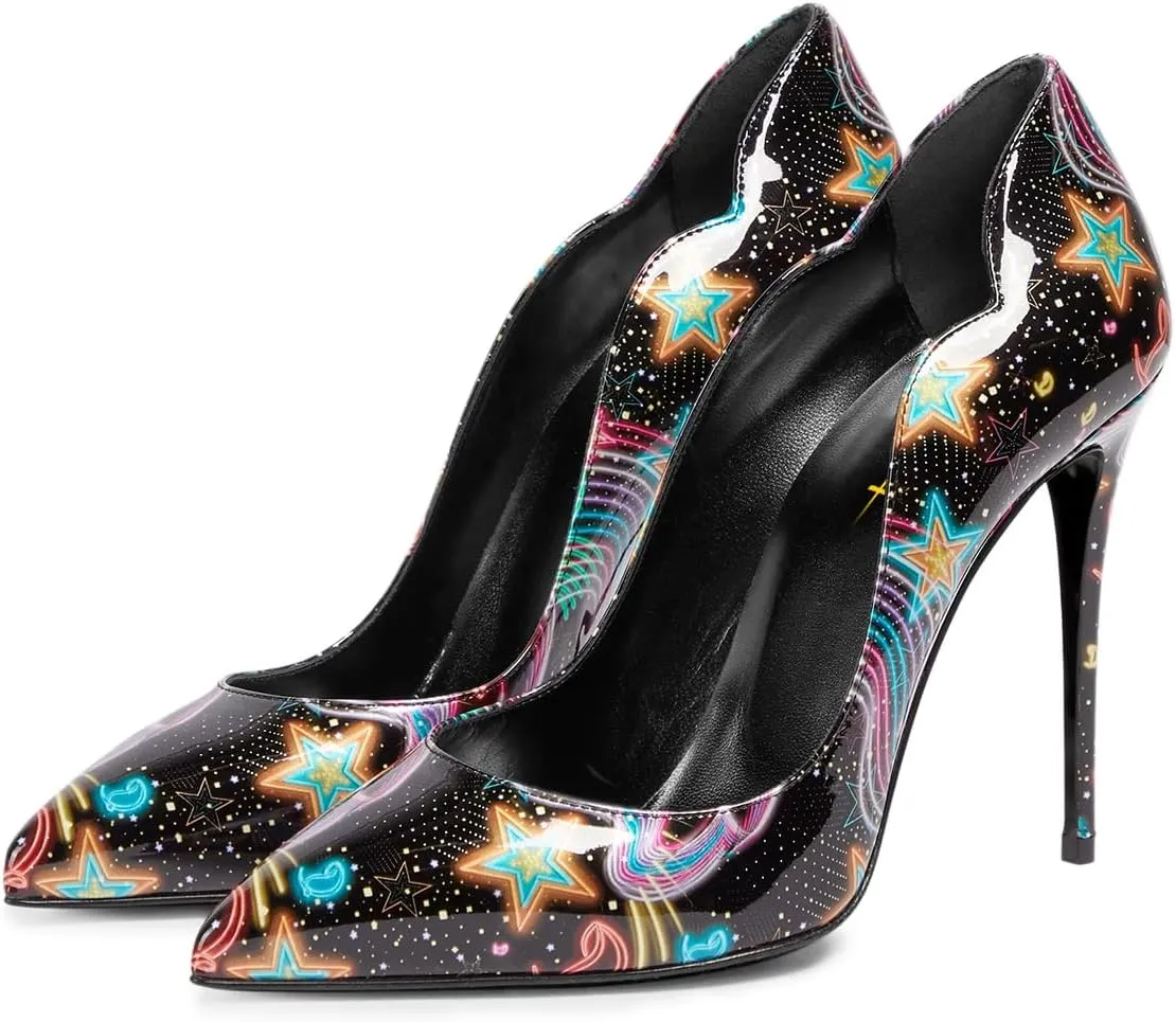 Milooey shoes Women's Sexy Stiletto High Heels Closed Pointed Toe Pumps Slip On Fashion Dress Party Club Shoes Size 4-16 US