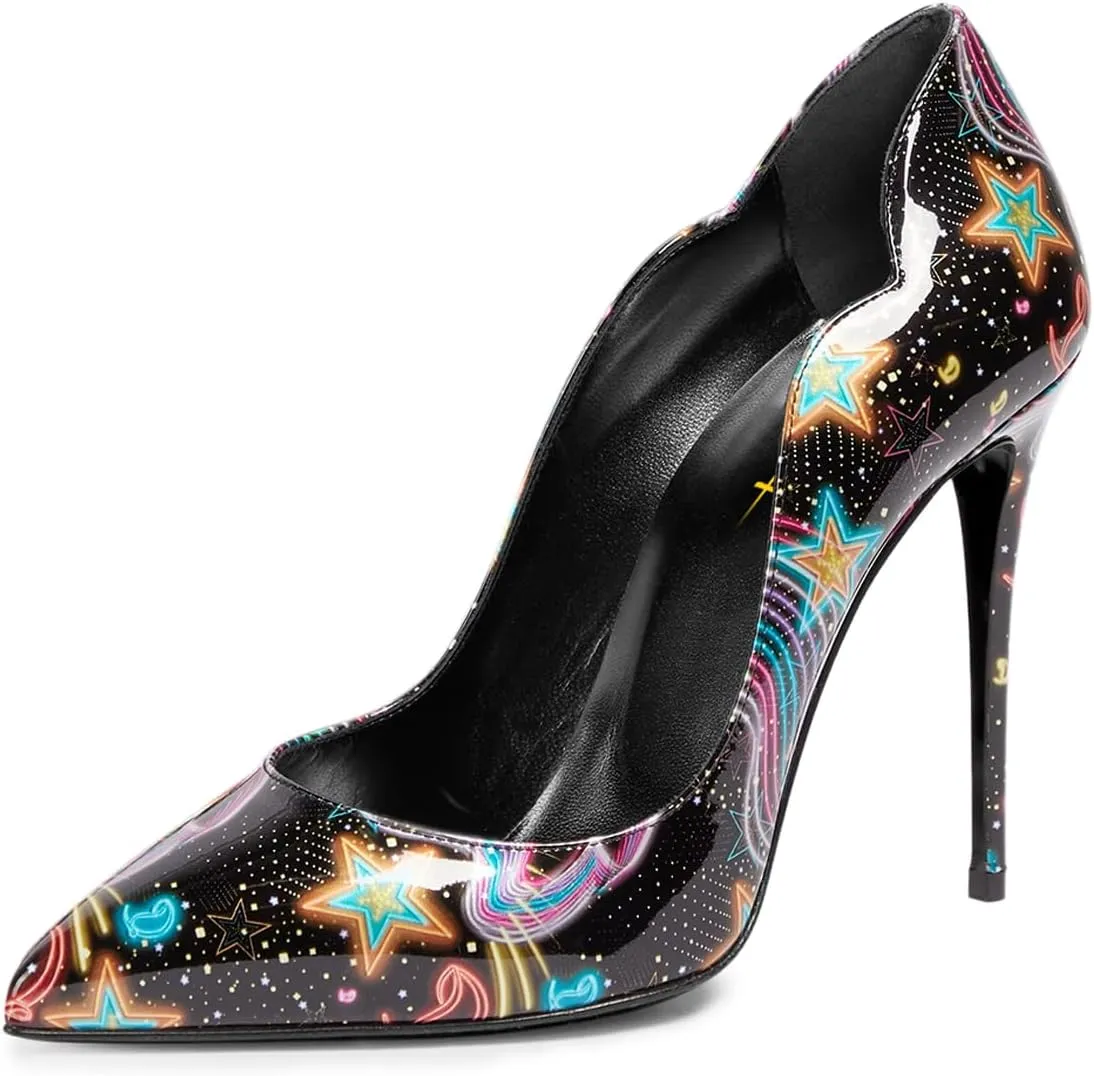 Milooey shoes Women's Sexy Stiletto High Heels Closed Pointed Toe Pumps Slip On Fashion Dress Party Club Shoes Size 4-16 US