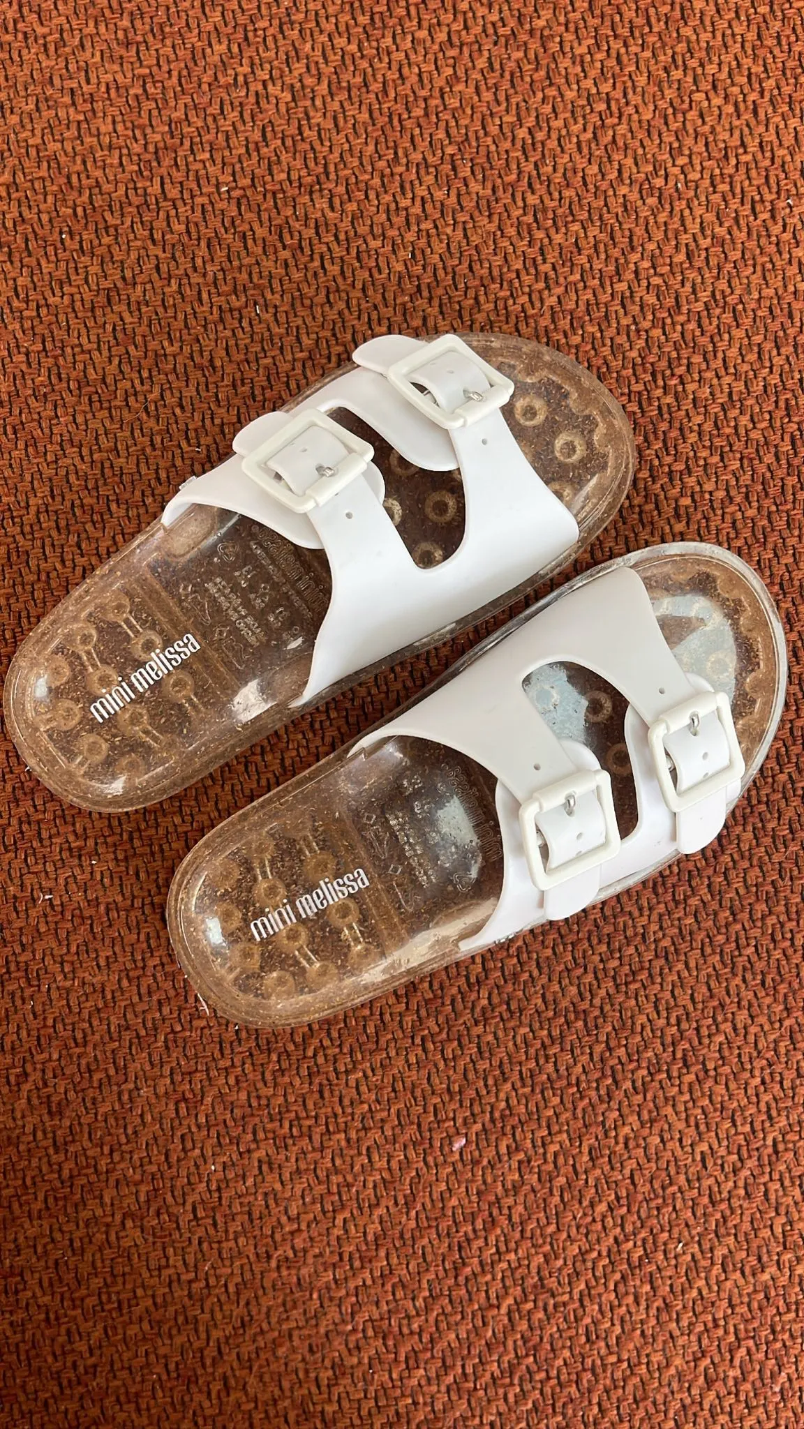 Mini Melissa White and Gold Jelly Slide