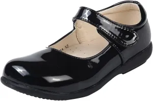 MK MATT KEELY Girls' Black Leather Shoes School Uniform Leisure Mary Jane Princess Shoes