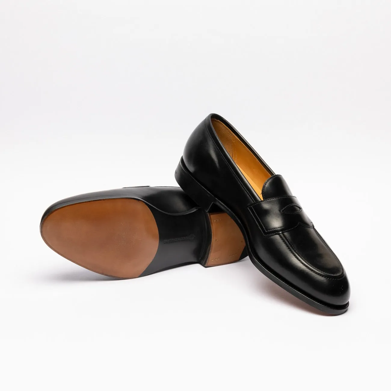 Mocassino penny Edward Green Piccadilly in pelle nera