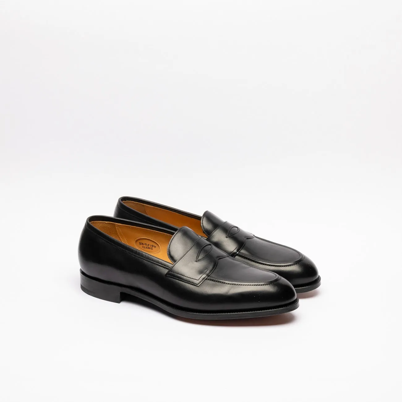 Mocassino penny Edward Green Piccadilly in pelle nera