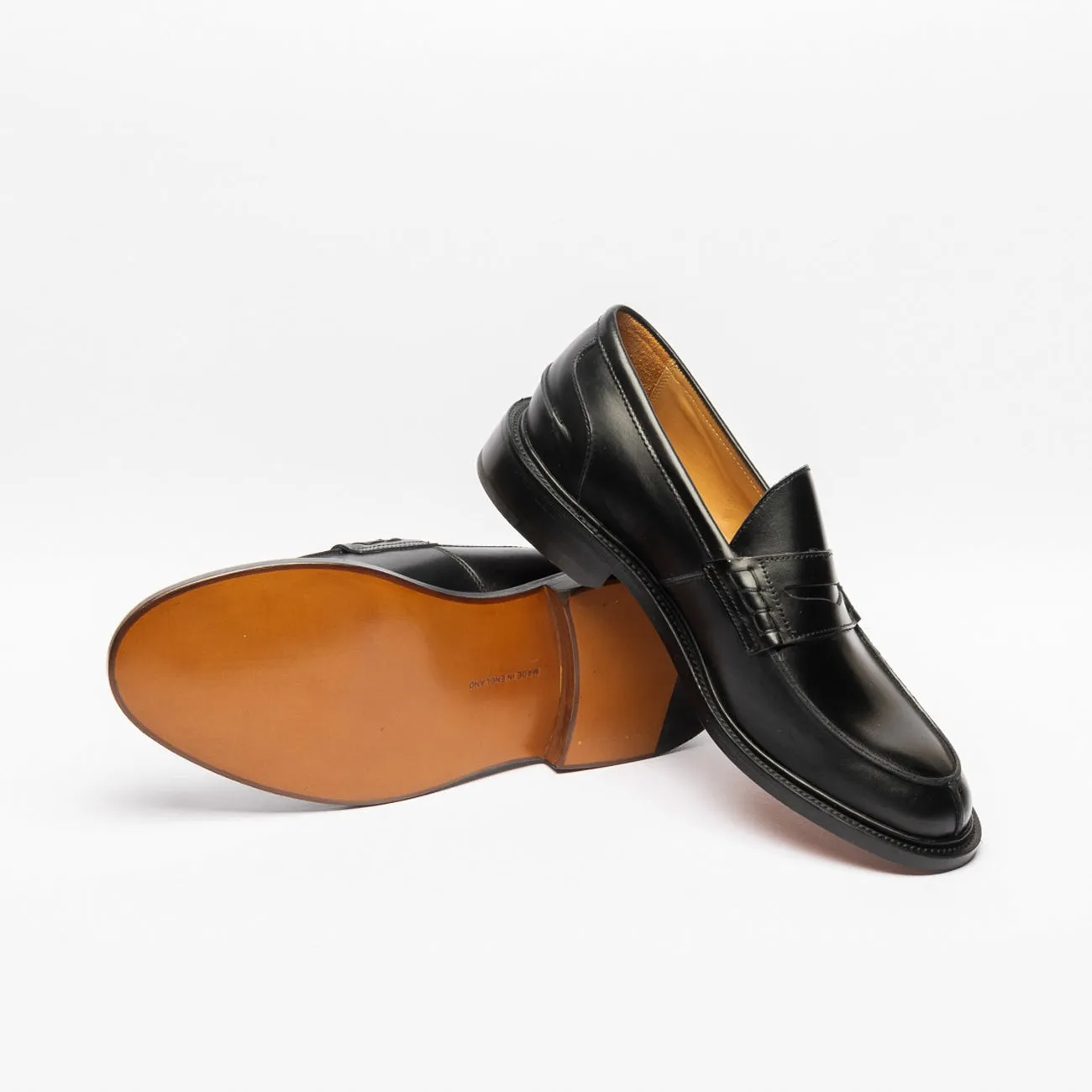 Mocassino penny Tricker's James in pelle nera