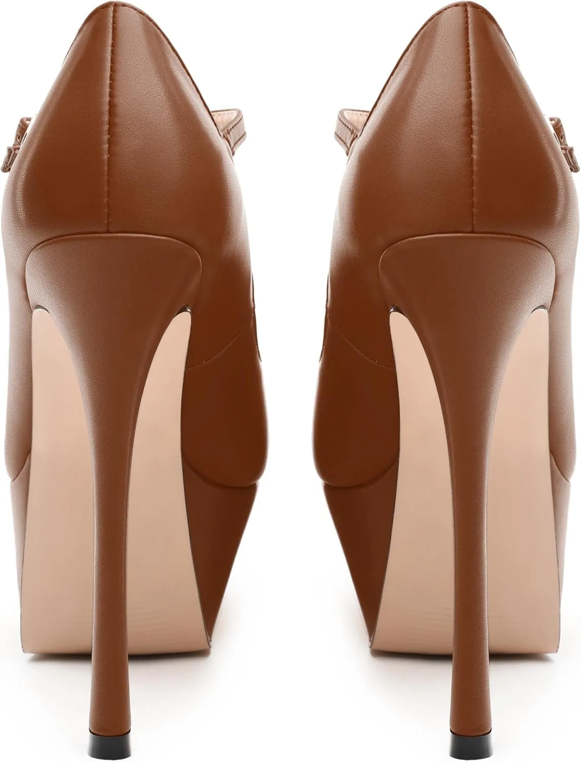 MODENCOCO Women's Platform Mary Jane Pumps High Heel Stiletto Pointed Toe Heels Ankle Strap Sexy Party Prom Dress Shoes