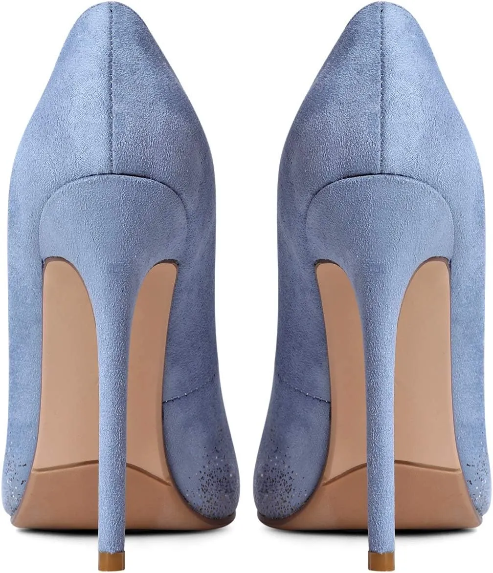 MOOMMO Women Pointed Toe Stiletto Pumps High Heel Slip On Suede Leather Sandals Closed Toe Snake Pattern Patchwork Classic Sexy Party Dress Shoes 4-11 M US
