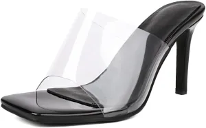 MRKEWUNEY Fashion Women Stiletto Heel Mules Sandals