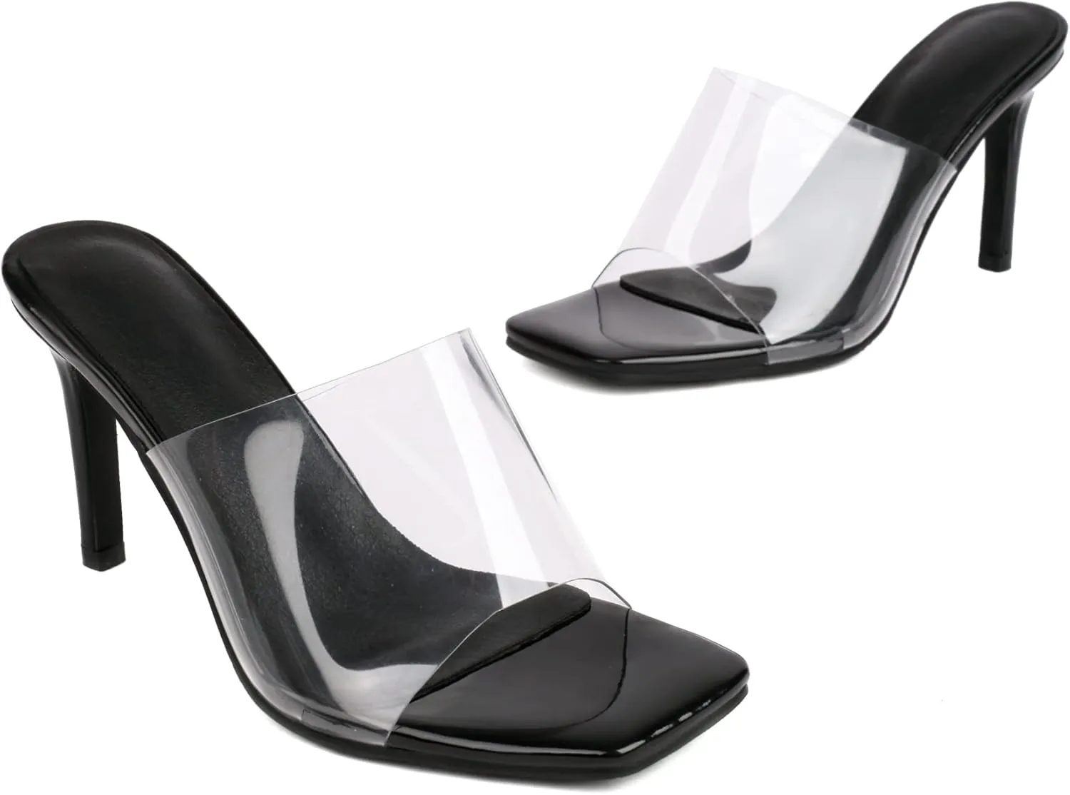 MRKEWUNEY Fashion Women Stiletto Heel Mules Sandals